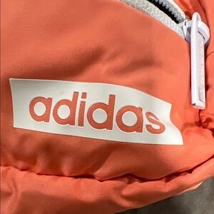 adidas Coral-Orange Crossbody Waist Pack with White Accents